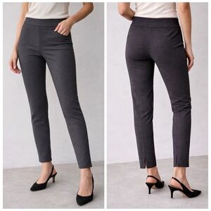 Elliot Lauren Ankle Pants Women 6 Grey Black Geometric Print Stretch Office